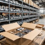 Hardened steel sleeve bushings in stock on warehouse shelves, packed and ready for same-day shipping